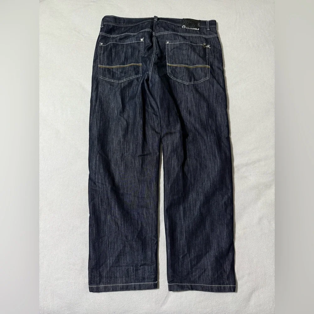Y2K South Pole Jeans Mens 43x32 Blue‎ Dark Wash Denim Baggy Fit Gold Tab